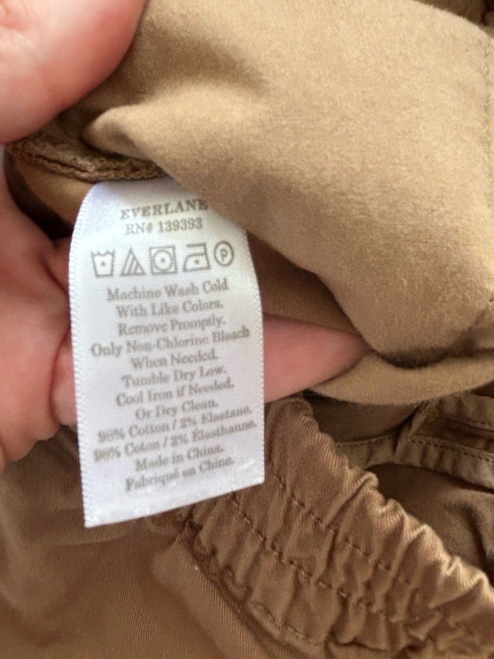 Everlane The Easy Pull On Brown Cotton Women's Chino Pants, Size 6 - Picture 9 of 9